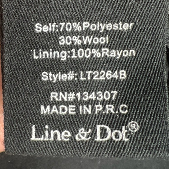 LINE + DOT Plaid Wool Tweed Crop Asymmetrical Balloon Sleeve Top Size Small - Picture 8 of 8